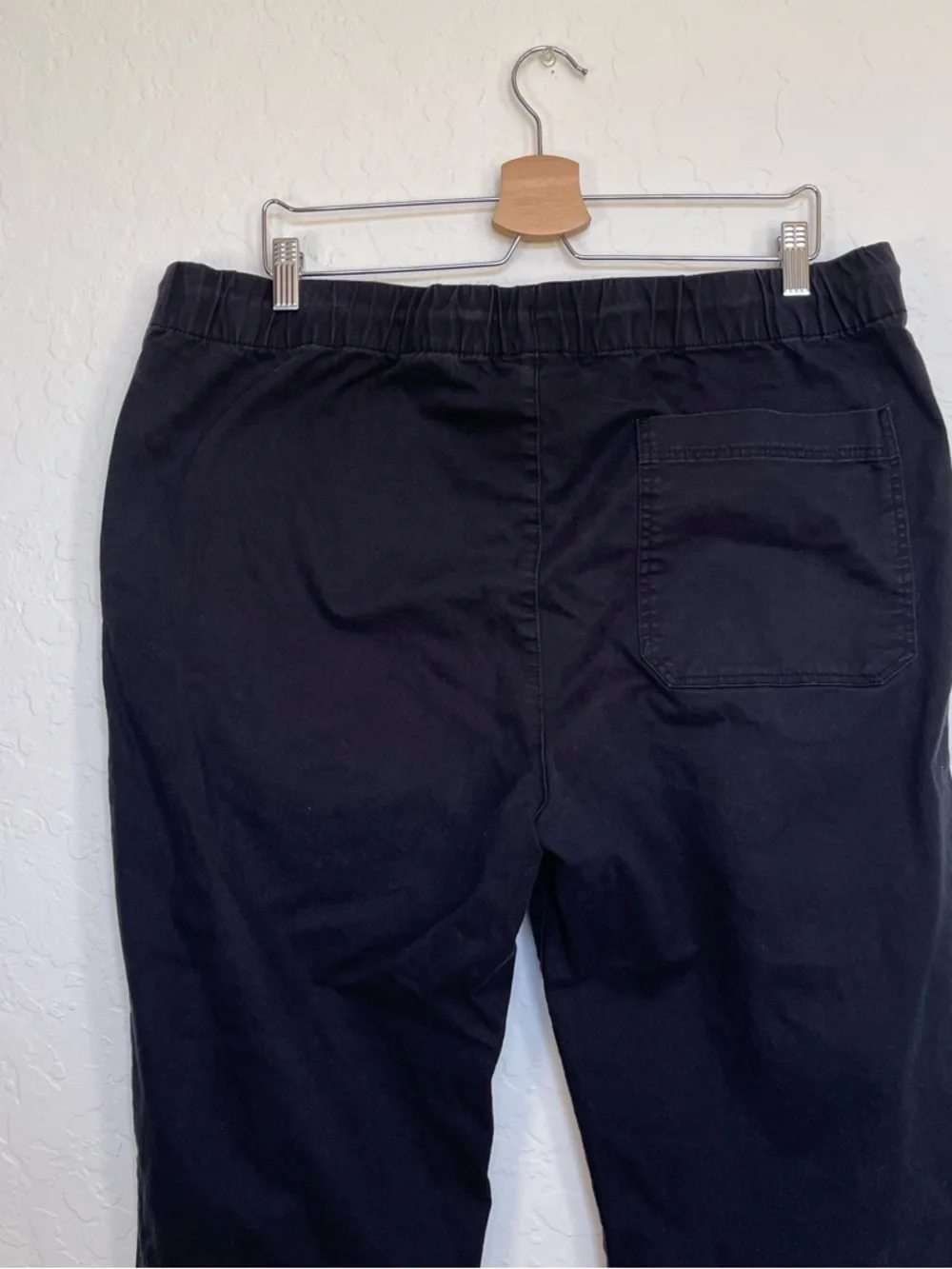 H&M Men’s XL Regular Fit Cotton Twill Pull-On Draw-String Pants Black